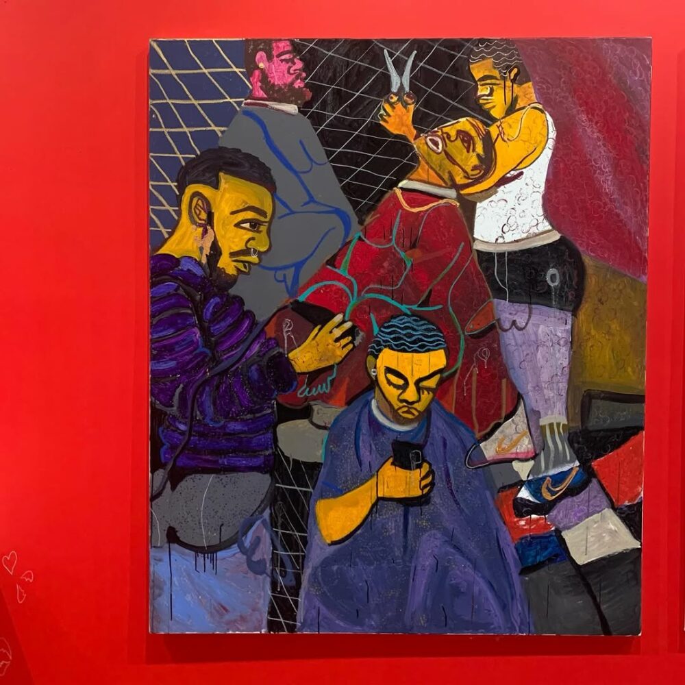 Et l’installation, les peintures de Jonathan Lyn… - Antoine Vigne