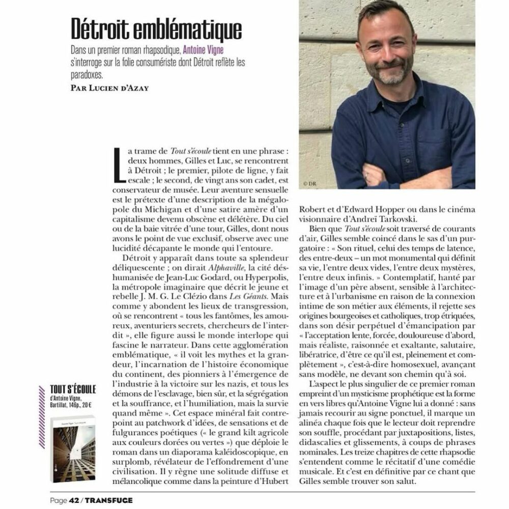 Merci merci @transfugemagazine et Lucien d’Azay … - Antoine Vigne