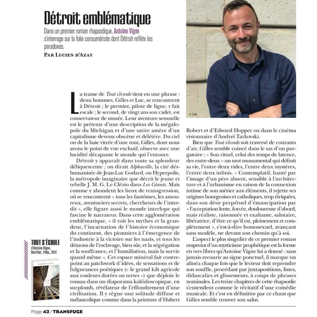 Merci merci @transfugemagazine et Lucien d’Azay … - Antoine Vigne