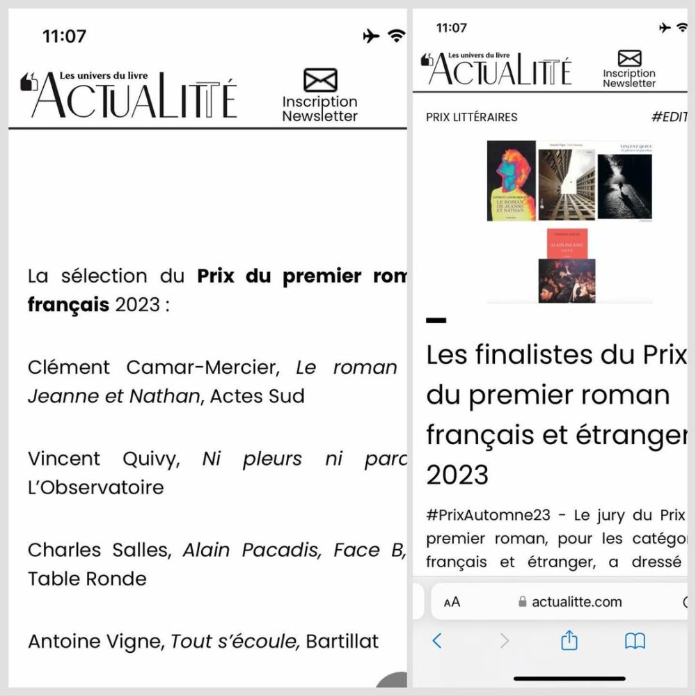 Et on continue : deuxième sélection du prix du p… - Antoine Vigne