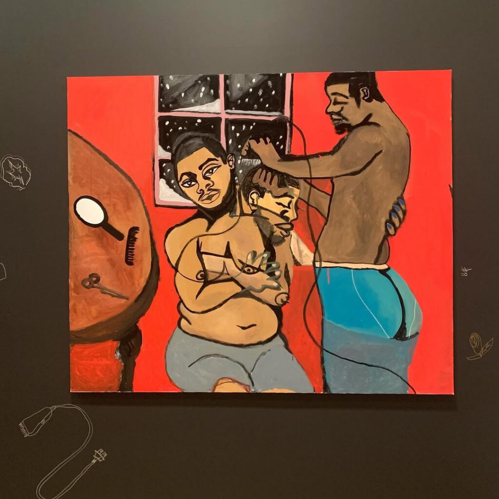 Et l’installation, les peintures de Jonathan Lyn… - Antoine Vigne